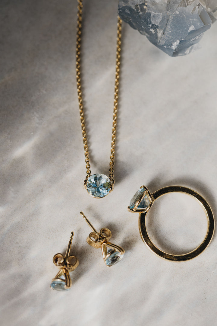 Alassio 18 Karat Gelbgold Aquamarin Ring