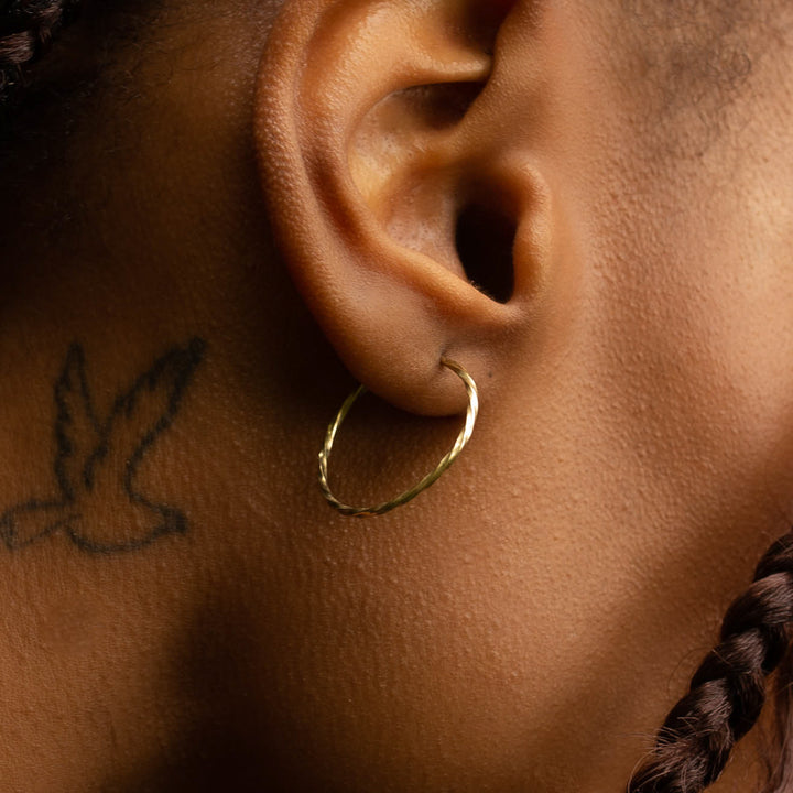 Adele 14 Carat yellow gold Twisted Hoops 
