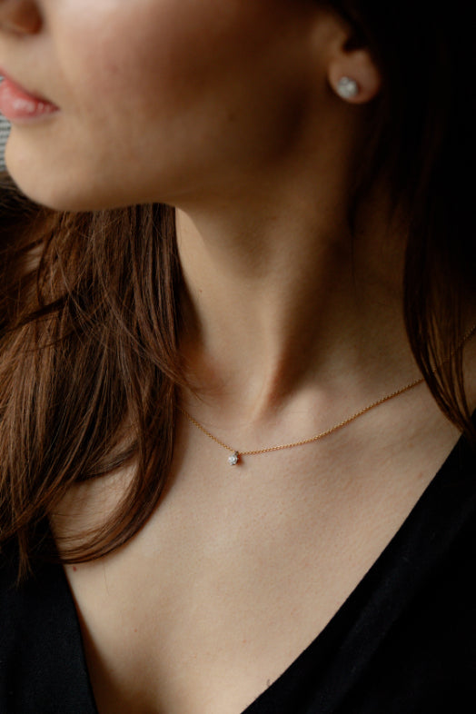 Brillant 14 Karat Gelbgold Kette mit Anhänger
