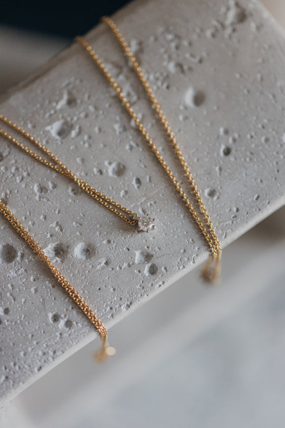 Brillant 14 Karat Gelbgold Kette mit Anhänger