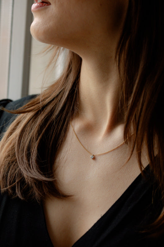 Brillant 14 Karat Gelbgold Kette mit Anhänger