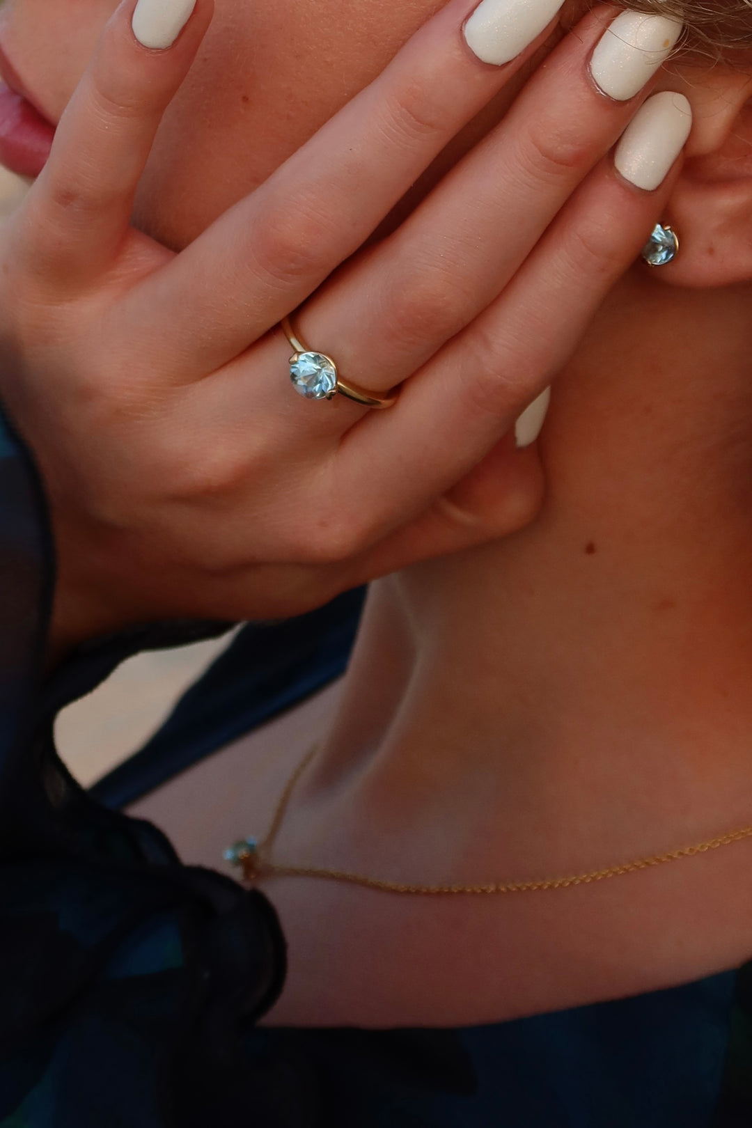 Alassio 18 Karat Gelbgold Aquamarin Ring