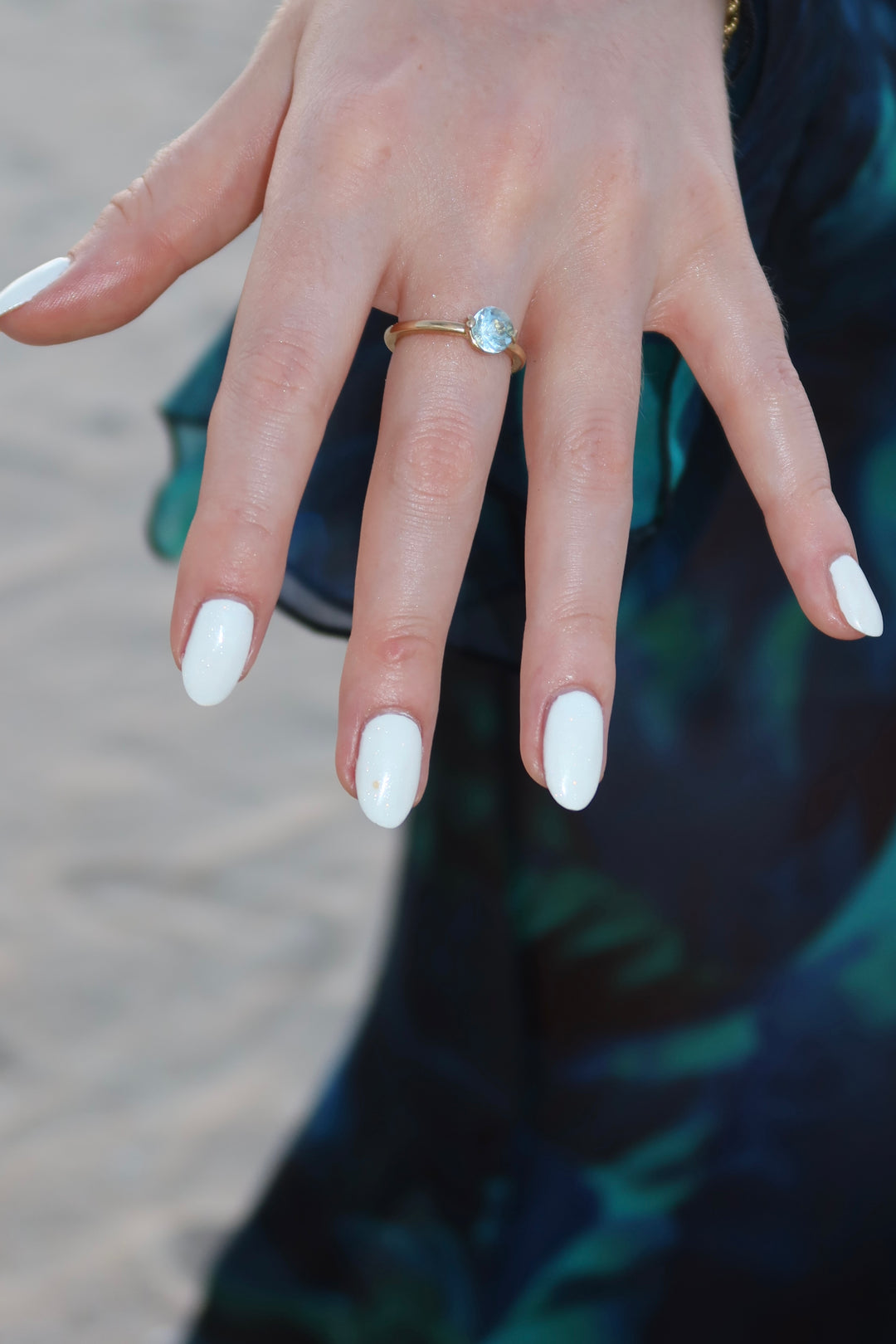 Alassio 18 Karat Gelbgold Aquamarin Ring