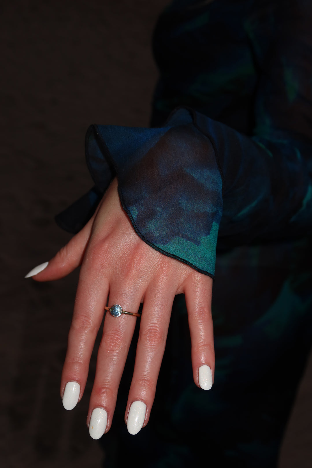 Alassio 18 Karat Gelbgold Aquamarin Ring