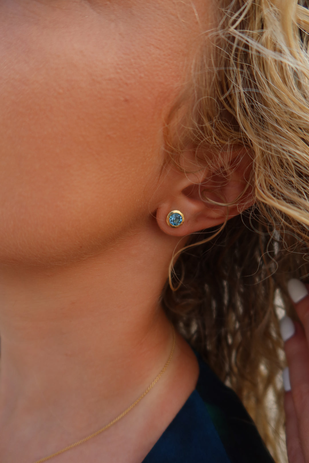 Rio 18 Karat Gelbgold Aquamarin Ohrstecker