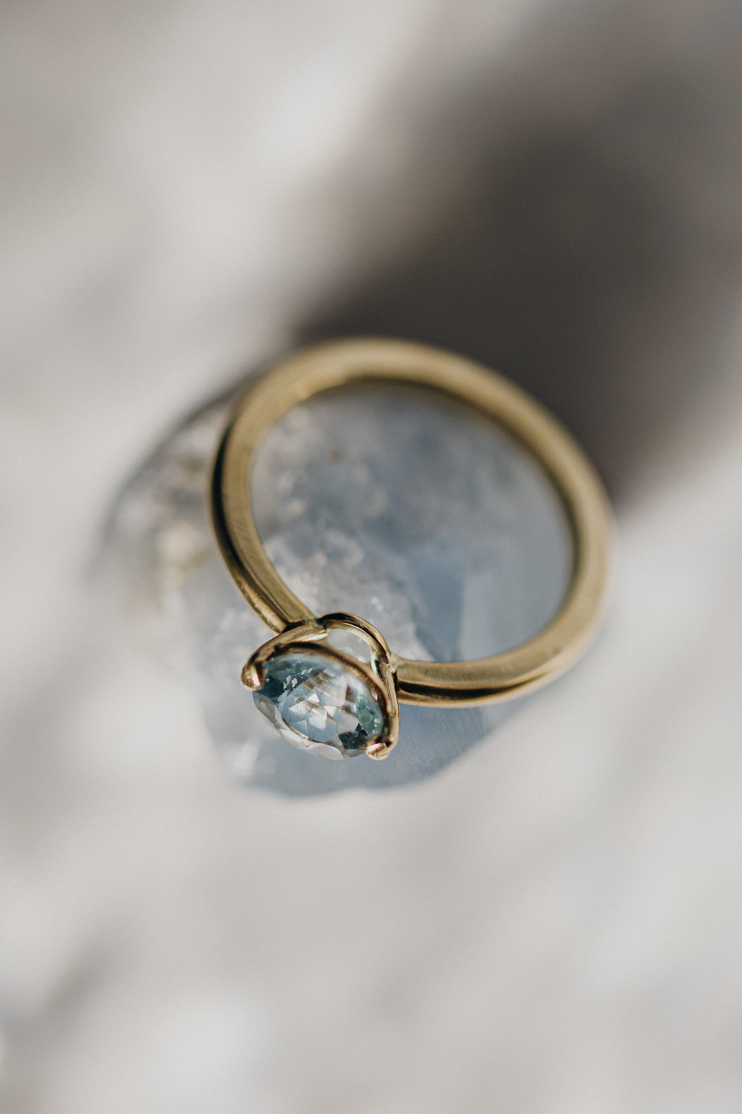 Alassio 18 Karat Gelbgold Aquamarin Ring