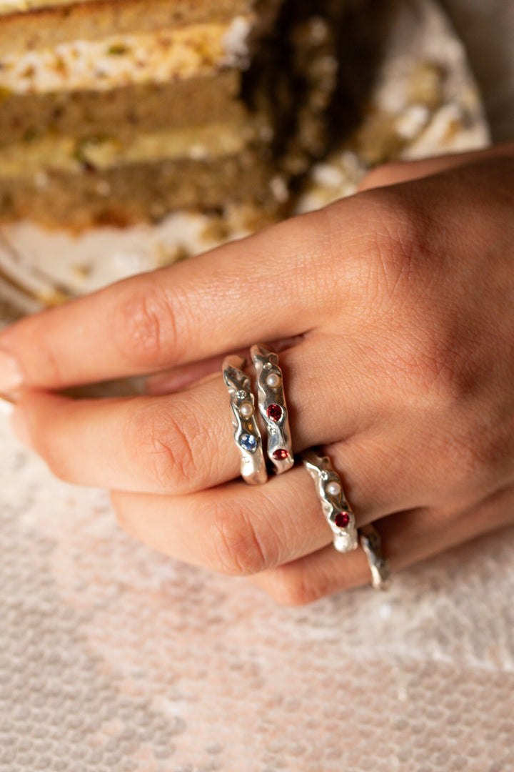 Mystery 925er Silber Saphir Ring