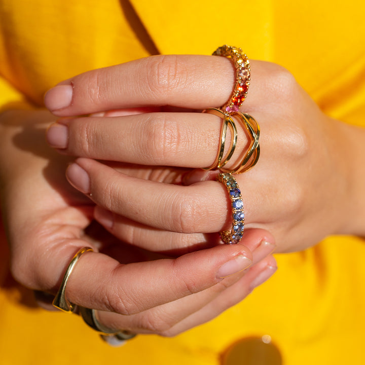 Glamour 14 Karat Gelbgold geschwungener Ring